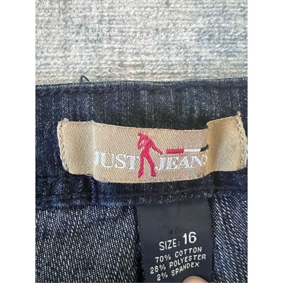 Just Jeans Medium Wash Rhinestone Embroidered Embellished Pocket Jeans Size 16 - Picture 3 of 6